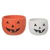 Set Of 2 Jack-O-Lantern Bowls For Candy