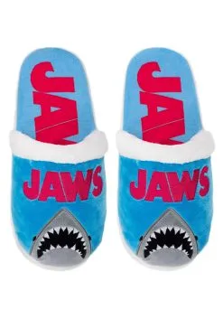 Adult Jaws Fuzzy Slide Slippers 6 Adult Jaws Fuzzy Slide Slippers -halloween Shop jaws fuzzy slide slippers alt 2