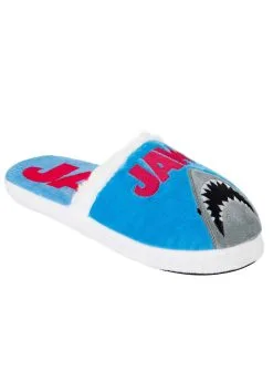 Adult Jaws Fuzzy Slide Slippers 7 Adult Jaws Fuzzy Slide Slippers -halloween Shop jaws fuzzy slide slippers alt 3