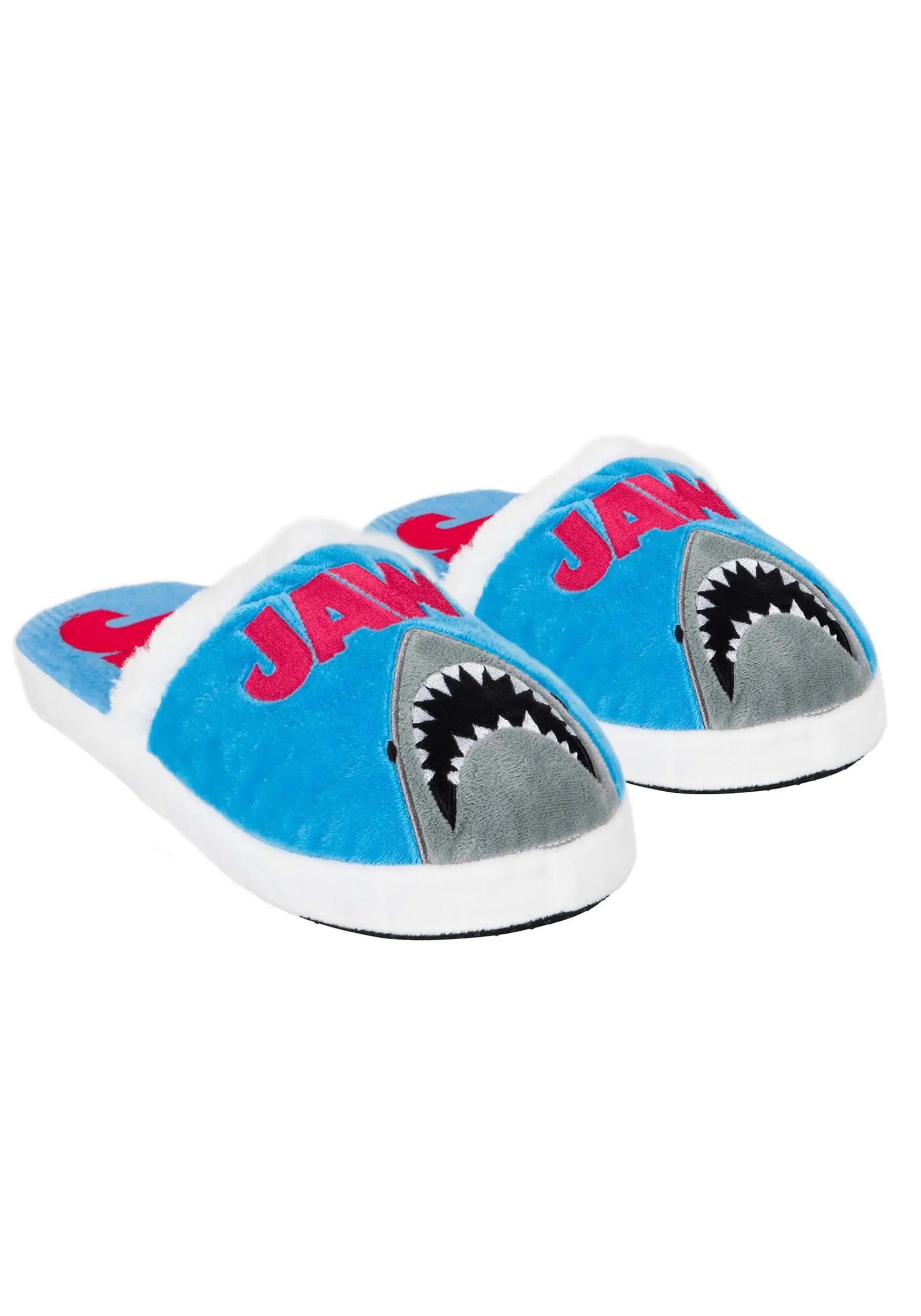 Adult Jaws Fuzzy Slide Slippers 1 Adult Jaws Fuzzy Slide Slippers