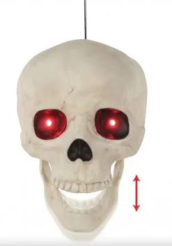 Life Sized Animated Hanging Skull Halloween Decoration