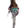 Light Up Hanging Skeleton Scarecrow Head Decoration