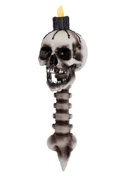 Light Up Skull Torch Decoration -halloween Shop light up skull torch alt 2