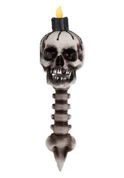 Light Up Skull Torch Decoration -halloween Shop light up skull torch alt 3