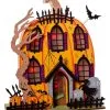 Light Up Wooded Jack 'O Lantern House Table Decoration