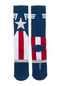 Marvel Captain America- Suit Up Crew Socks -halloween Shop marvel captain america suit up crew socks alt 2