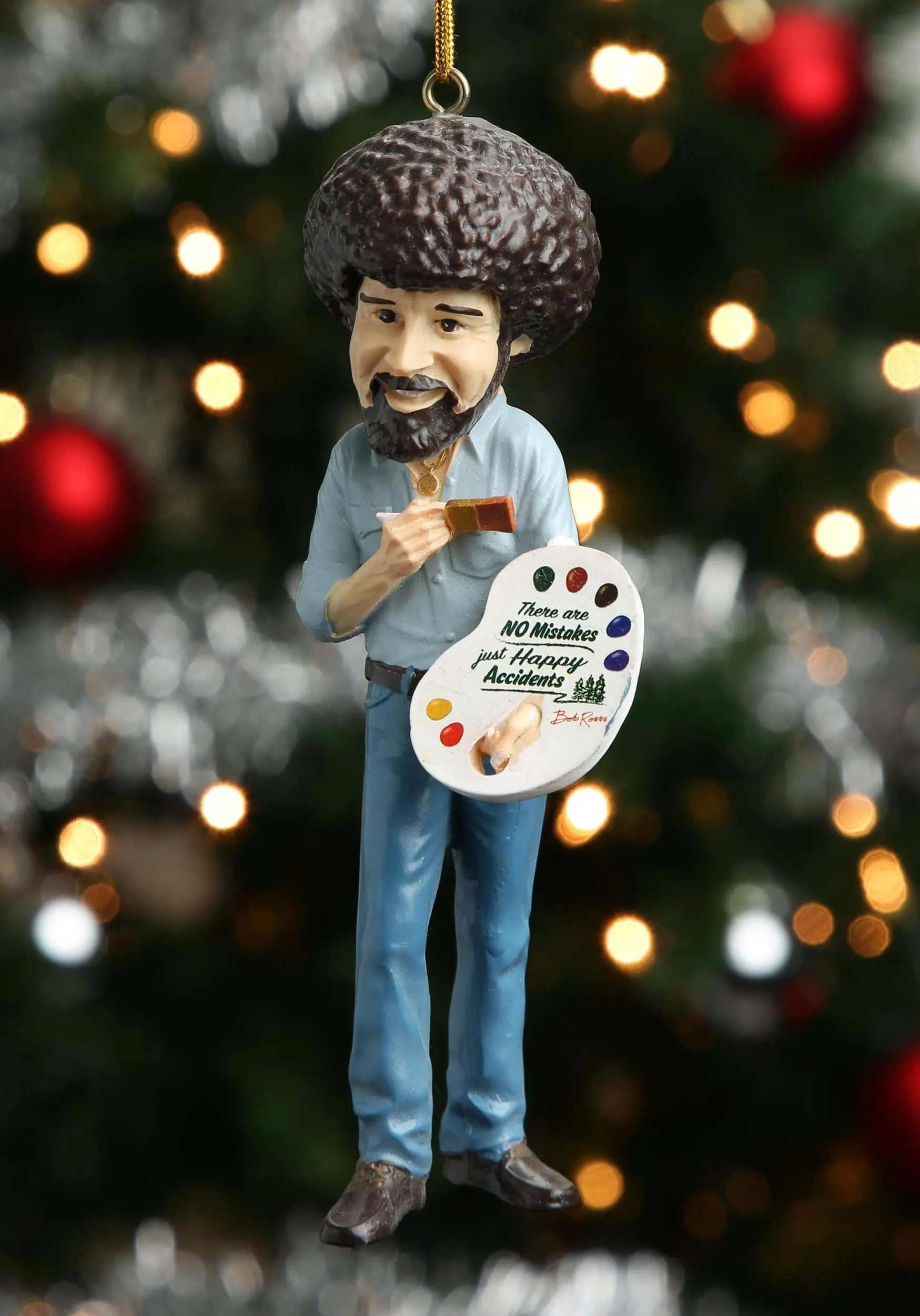 Bob Ross 5" Painter Christmas Ornament 1 Bob Ross 5" Painter Christmas Ornament