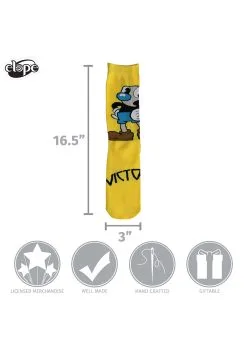 Cuphead Mugman Victory! Crew Socks -halloween Shop mugman victory crew socks alt 6
