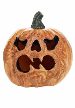 Light Up Haunted Pumpkin With Red Lights Decoration -halloween Shop pumpkin w red light shining1 alt 1