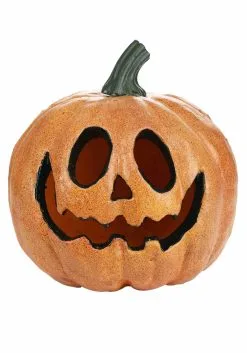 Light Up Happy Pumpkin With Red Lights Decoration -halloween Shop pumpkin w red light shining2 alt 1