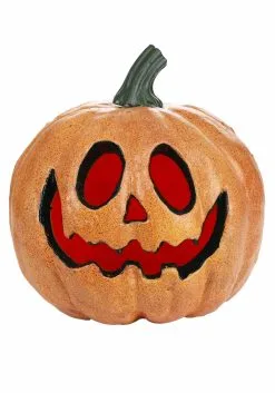 Light Up Happy Pumpkin With Red Lights Decoration -halloween Shop pumpkin w red light shining2 alt 3
