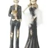 Resin Skeleton Man And Lady Tapered Candlesticks