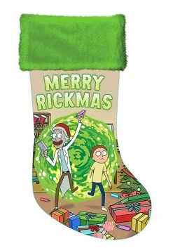Merry Rickmas Rick & Morty 19" Satin Stocking