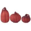 Set Of 3 Red Mercury LED Glass Pumpkins