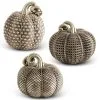 Set Of 3 Antique Gold Resin Textured Pumpkins