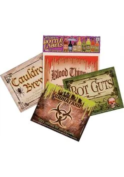 8 Scary Bottle Labels Set -halloween Shop set of 8 scary bottle labels alt 2