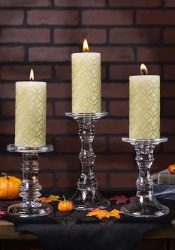 3 Pack Short Glass Candleholders