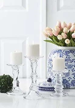 3 Pack Short Glass Candleholders -halloween Shop set of three short glass candleholders alt 3