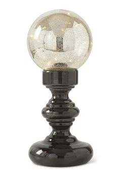 Set Of Two Mercury Glass LED Globes -halloween Shop set of two led mercury glass globes alt 2