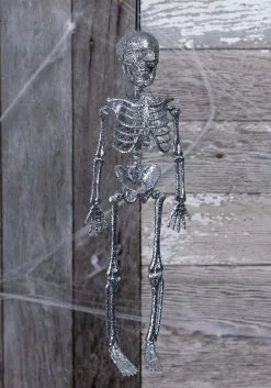 Silver Glitter Skeleton Halloween Decoration