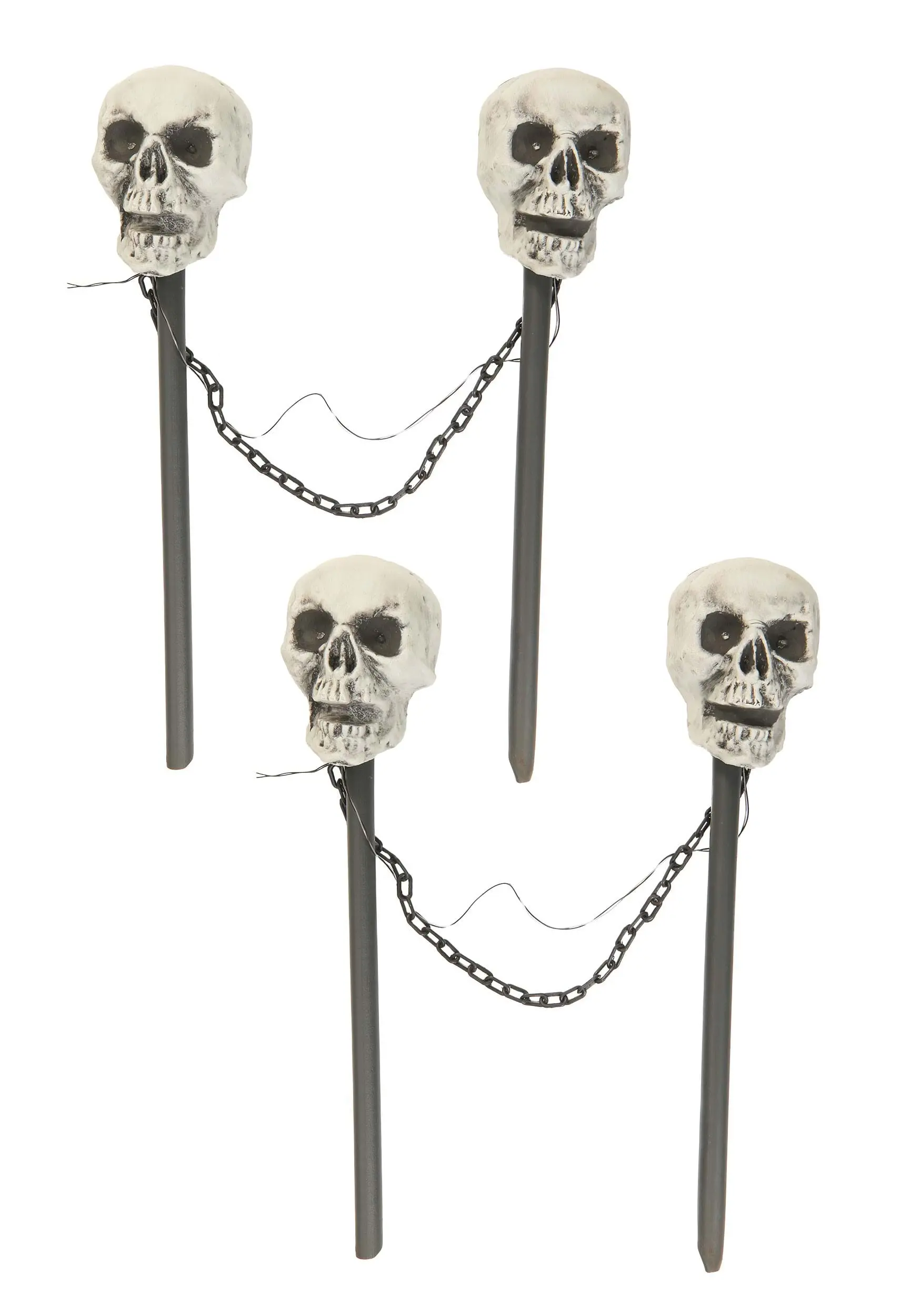 Set Of 4 Skull Pathway Lights 2 Set Of 4 Skull Pathway Lights - Image 2