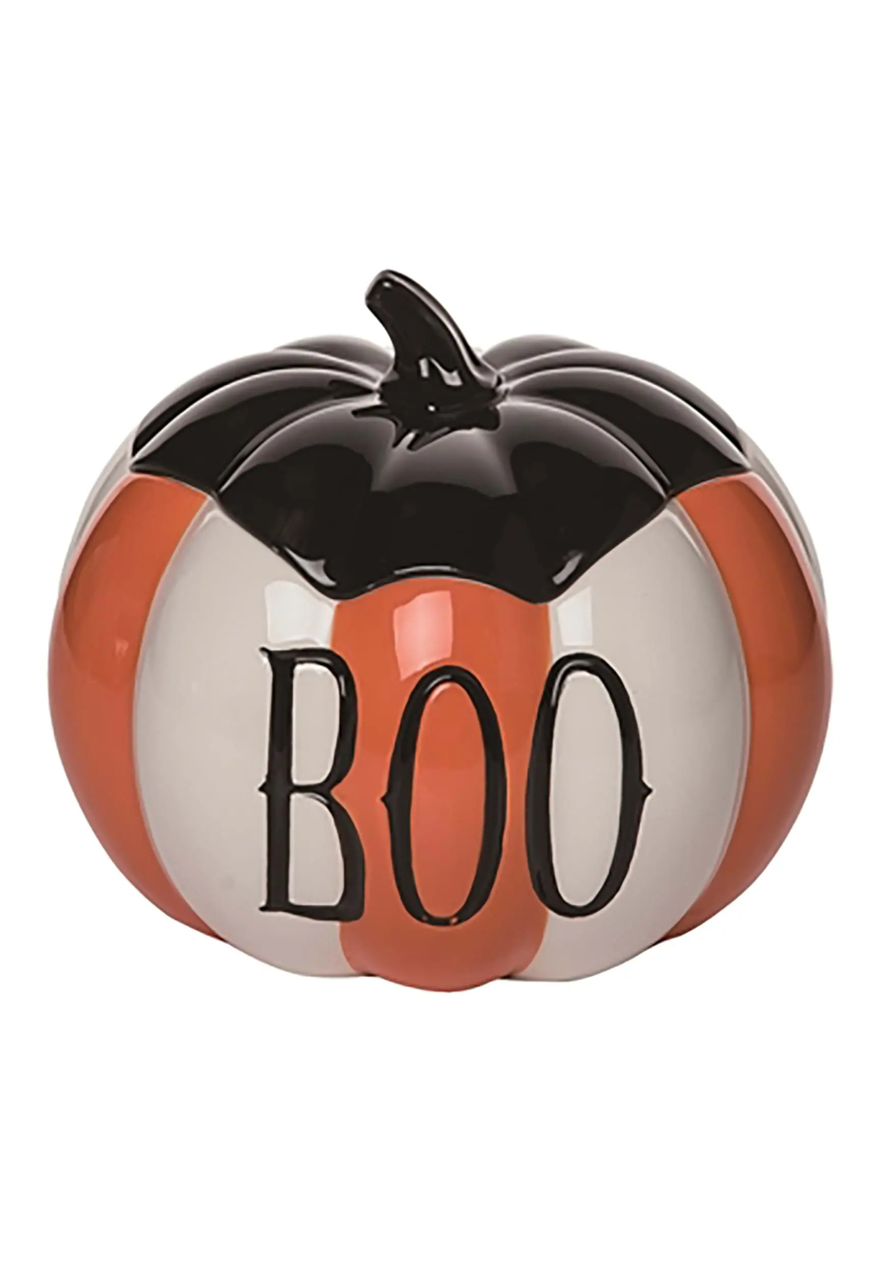 Striped Pumpkin Cookie Jar Container 1 Striped Pumpkin Cookie Jar Container