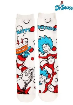 The Cat In The Hat Birthday Crew Socks Adult