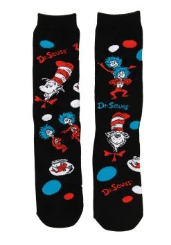 The Cat In The Hat Pattern Socks Adult's 6 The Cat In The Hat Pattern Socks Adult's -halloween Shop the cat in the hat pattern socks adult alt 2
