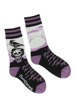 Poe The Raven Socks -halloween Shop the raven poe socks alt 2
