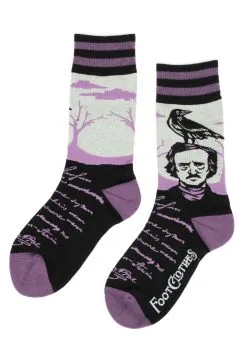 Poe The Raven Socks -halloween Shop the raven poe socks alt 3