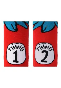 Thing 1 & 2 Costume Socks For Adults 8 Thing 1 & 2 Costume Socks For Adults -halloween Shop thing 1 2 costume adult socks alt 1