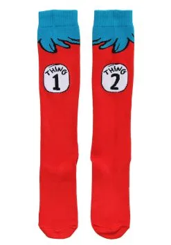 Thing 1 & 2 Costume Socks For Adults 7 Thing 1 & 2 Costume Socks For Adults -halloween Shop thing 1 2 costume adult socks alt 3