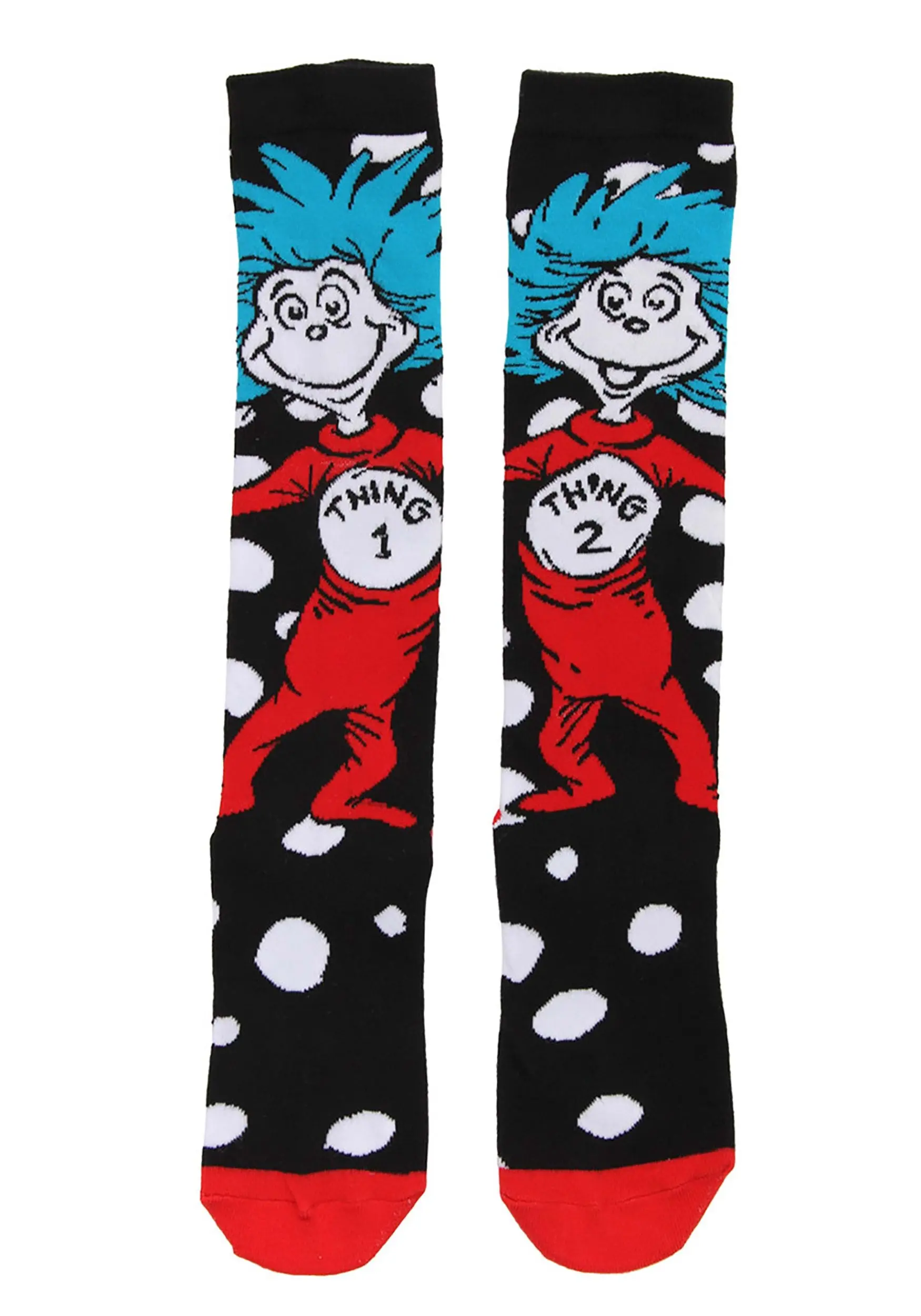 Thing 1 & Thing 2 Knee High Costume Socks 2 Thing 1 & Thing 2 Knee High Costume Socks - Image 2