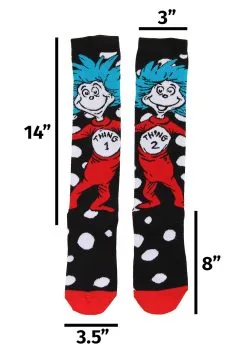 Thing 1 & Thing 2 Knee High Costume Socks 5 Thing 1 & Thing 2 Knee High Costume Socks -halloween Shop thing 1 thing 2 knee high costume socks alt 2