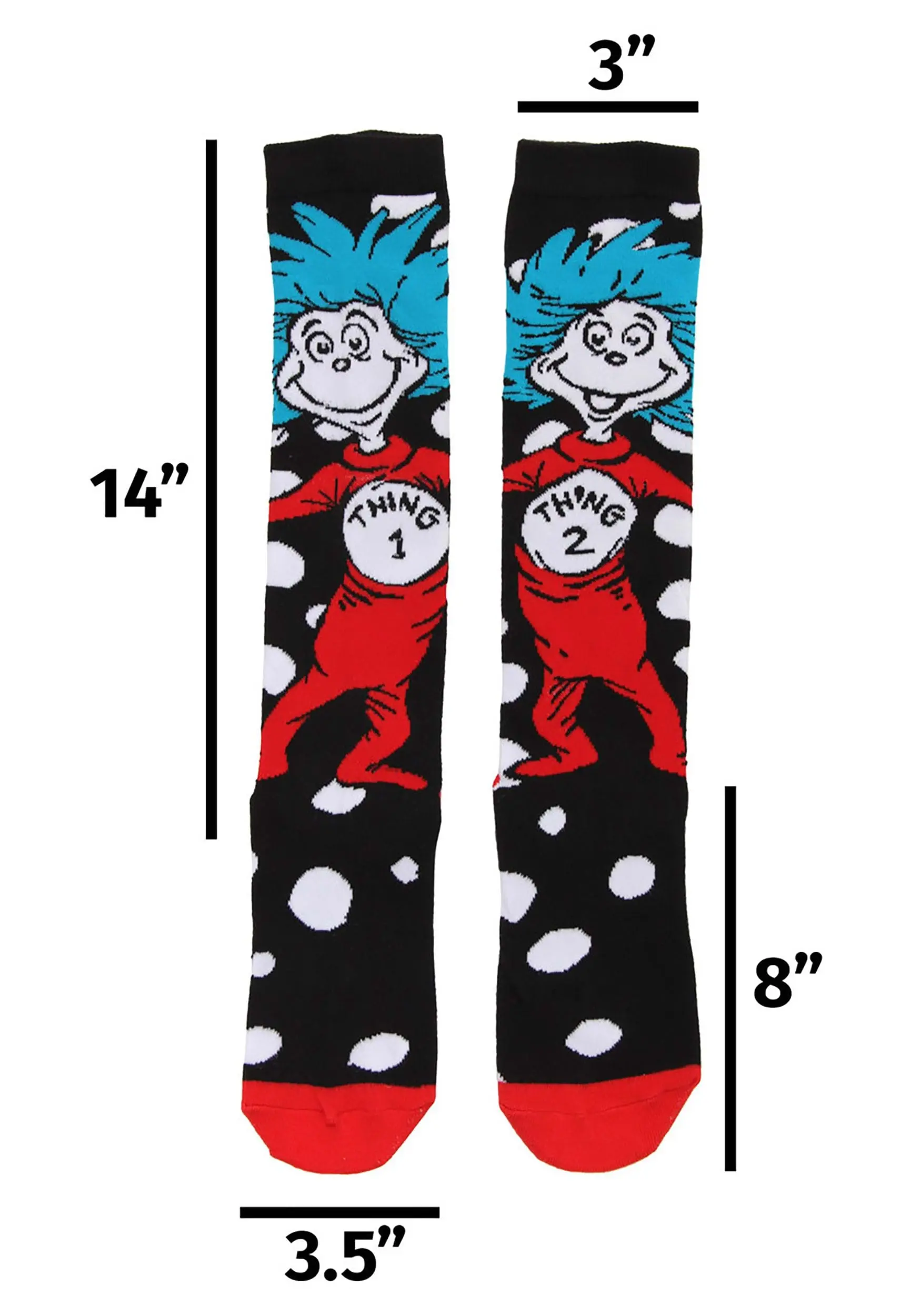 Thing 1 & Thing 2 Knee High Costume Socks 3 Thing 1 & Thing 2 Knee High Costume Socks - Image 3