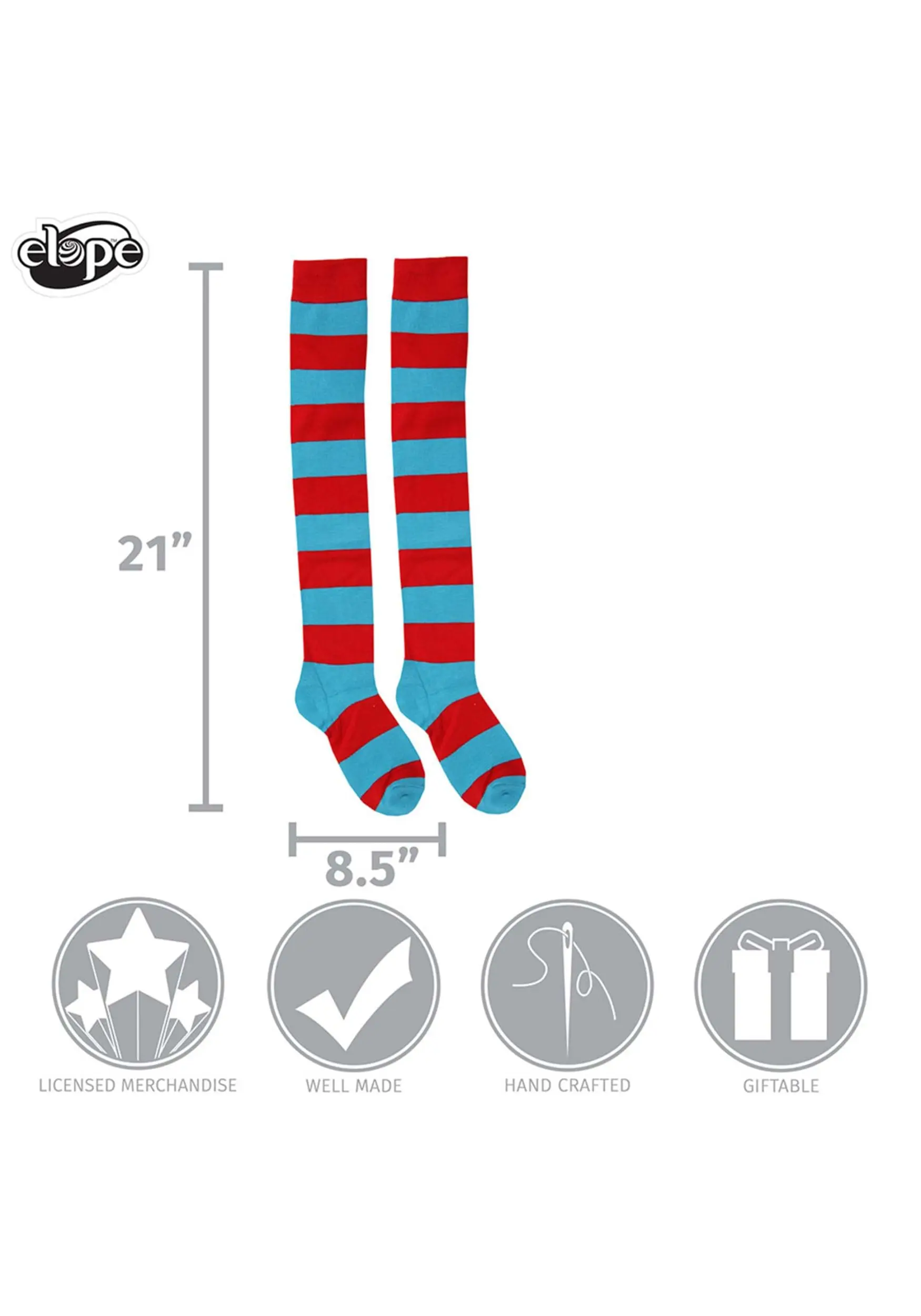 Thing 1 & Thing 2 Striped Knee High Socks 4 Thing 1 & Thing 2 Striped Knee High Socks - Image 4