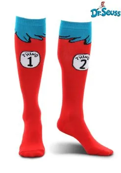 Thing 1 & 2 Costume Socks For Adults