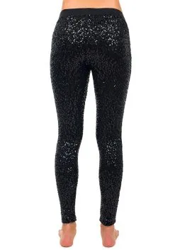 See Costume Apparel Shop -halloween Shop tipsy elves womens black sequin leggings 1