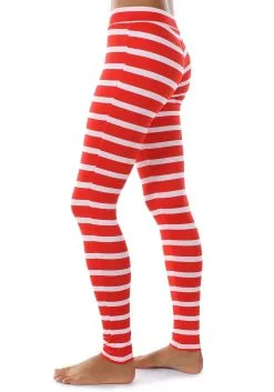Women's Tipsy Elves Red Stripe Leggings -halloween Shop tipsy elves womens red stripe leggings alt2