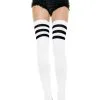 White Athletic Socks With Black Stripes