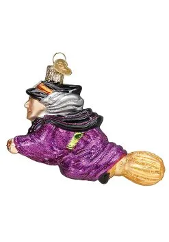 Witch Flying On A Broomstick Ornament -halloween Shop witch on broomstick ornament alt 2